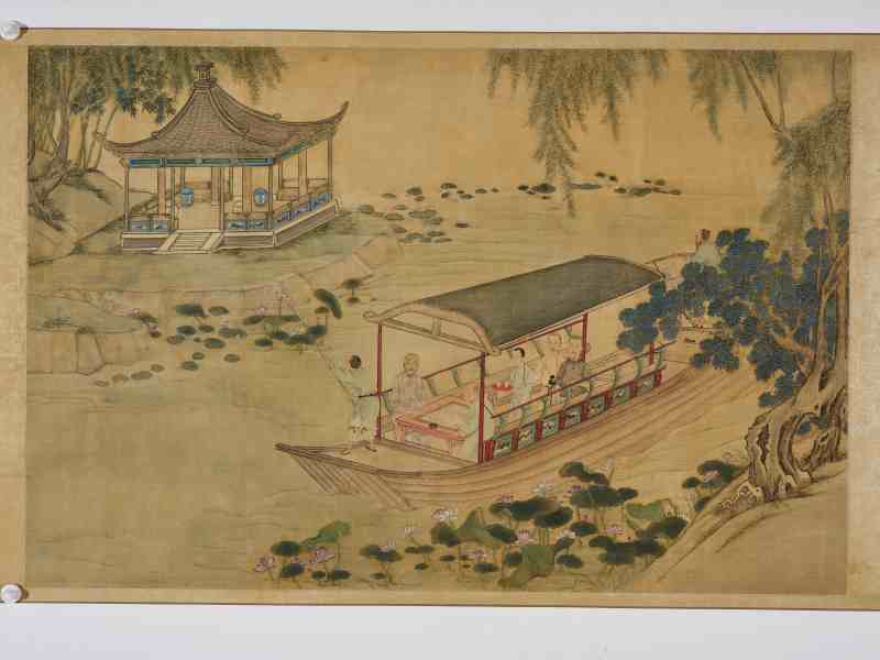 张淮、施静  十二月行乐图卷 - 图29