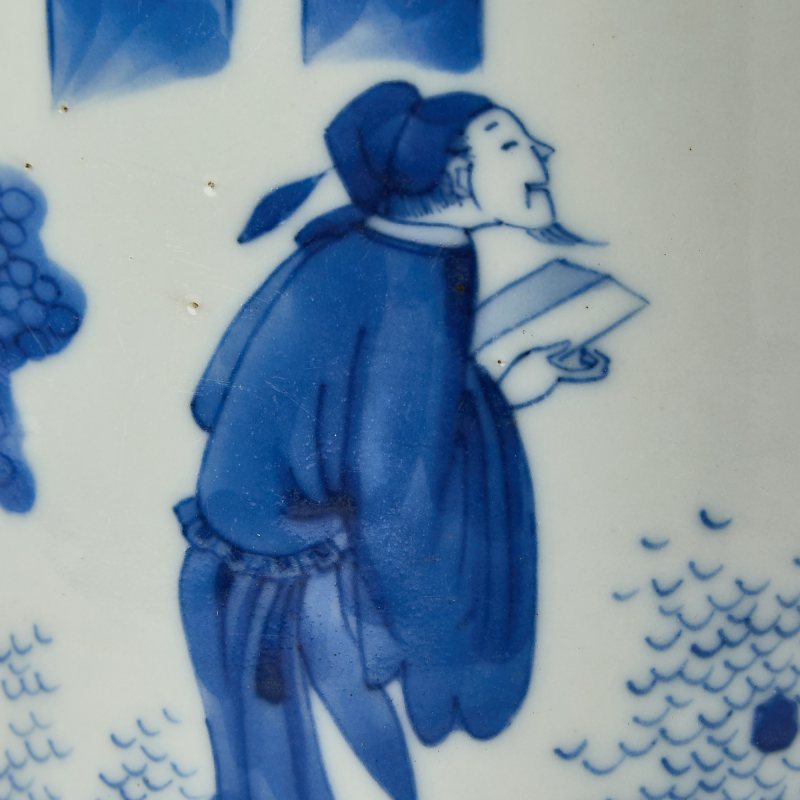 A Chinese Blue and White Porcelain Brush Pot - 图5