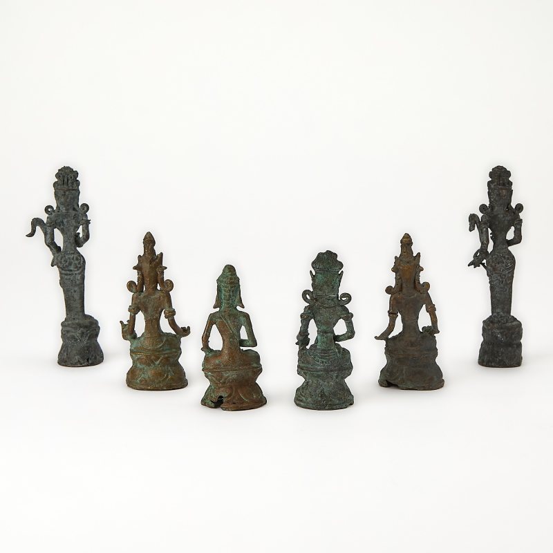 Six Thai Bronze Miniature Buddhist Figures - 图2