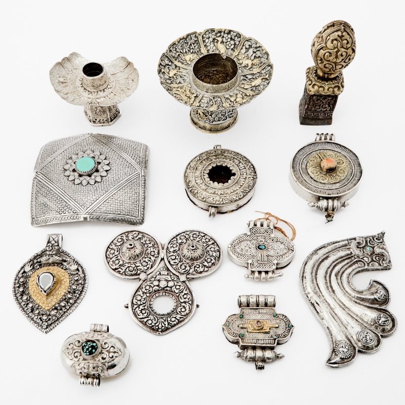 A Group of Tibetan Mixed Metal Ritual Articles
