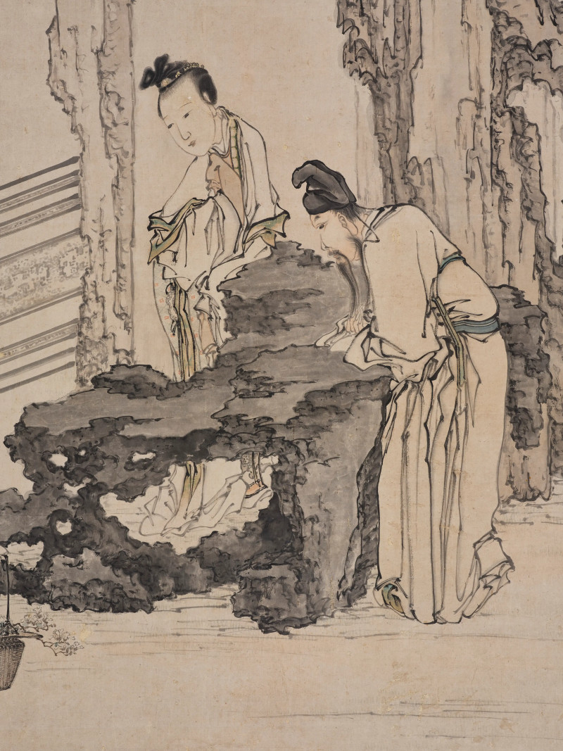 黄慎 1747年作  邺侯赏花图 - 图6