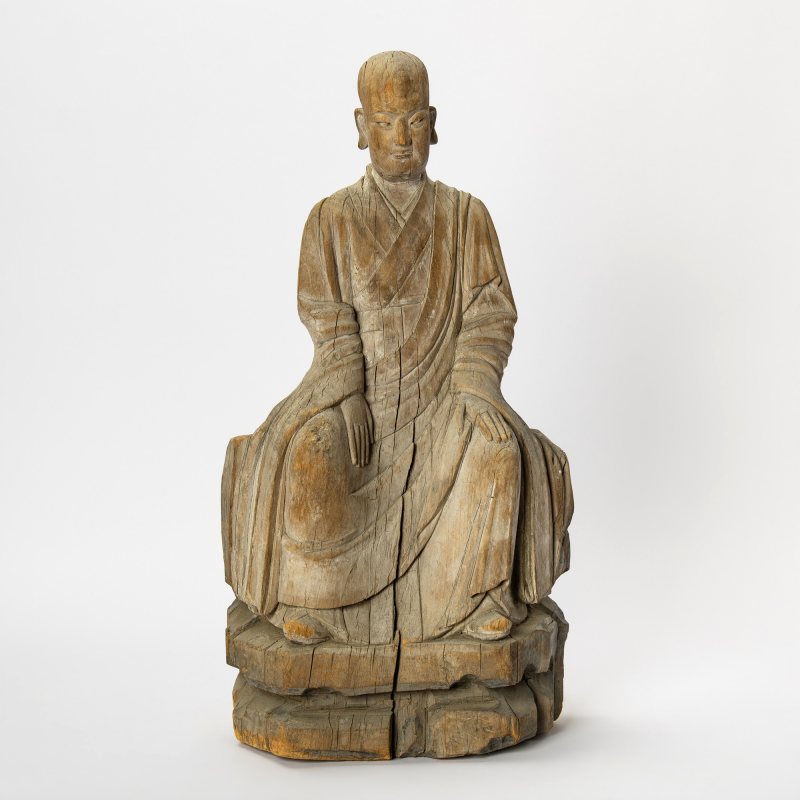 A Chinese Wood Carving of a Luohan - 图1