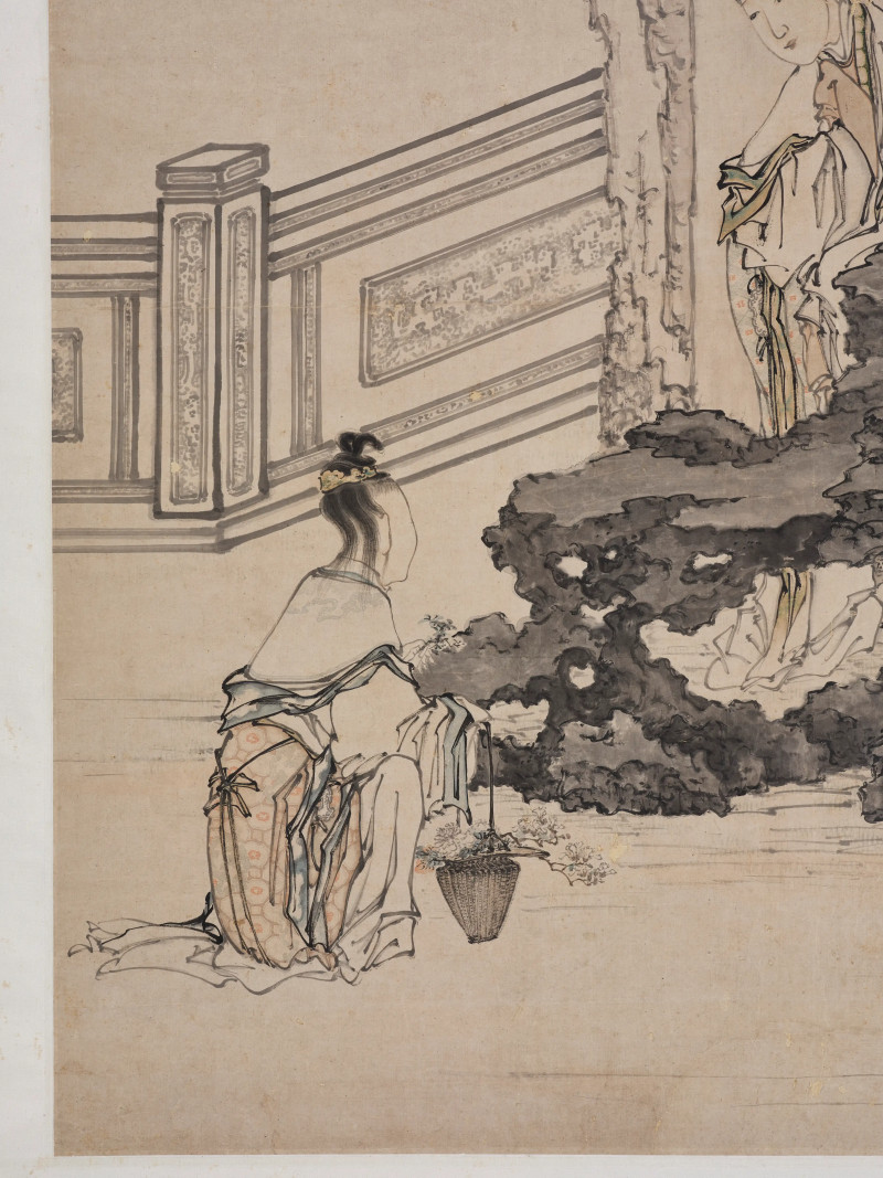 黄慎 1747年作  邺侯赏花图 - 图7