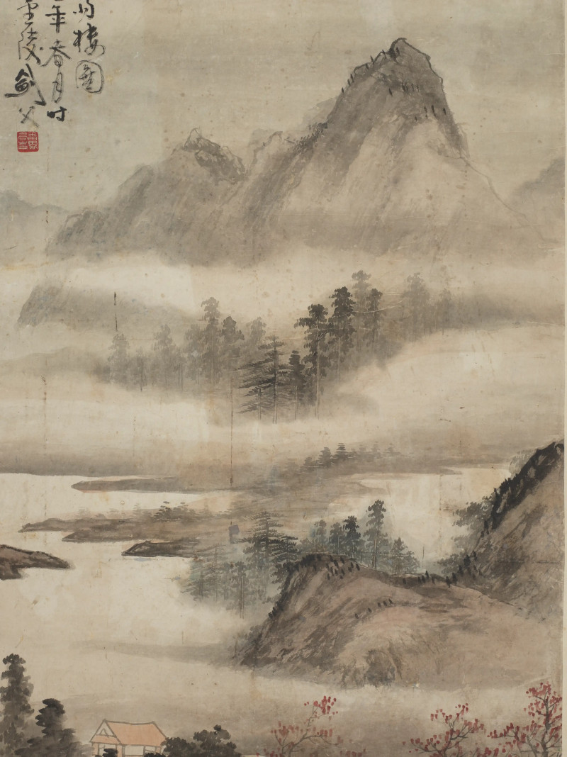 高剑父 1938年作 听雨楼图 - 图5