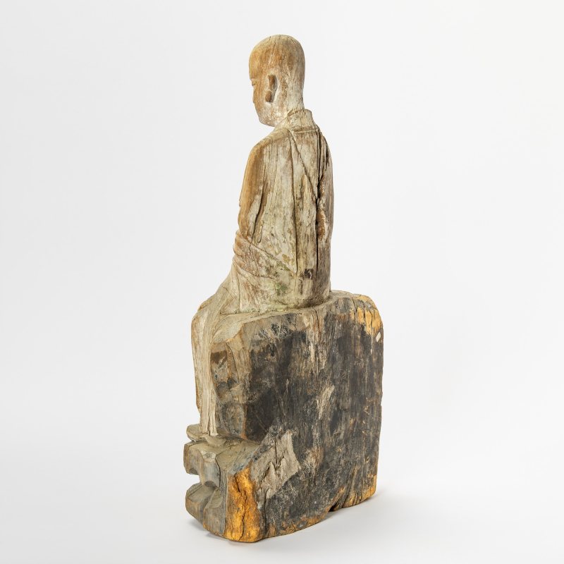 A Chinese Wood Carving of a Luohan - 图3