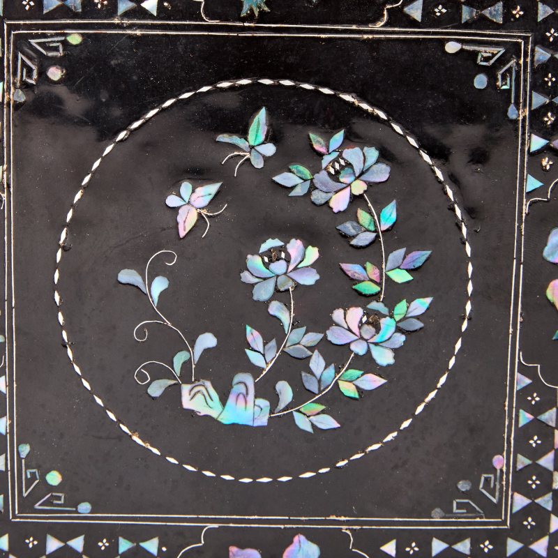 A Japanese Chinese-Style Shell-Inlaid Black Lacquer Box - 图7