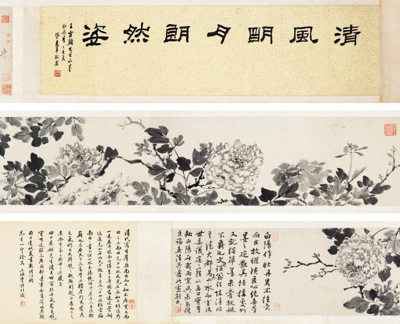 王武  仿陈白阳墨笔牡丹卷