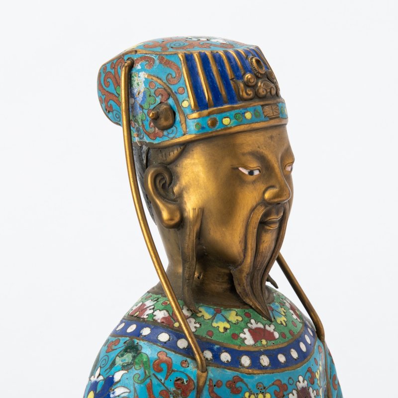 A Chinese Cloisonné Enamel Figure of a Daoist Deity - 图8
