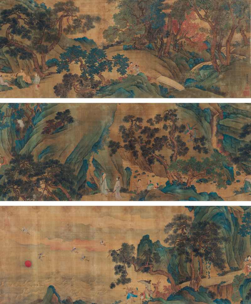 王仁寿  福山旭日图卷