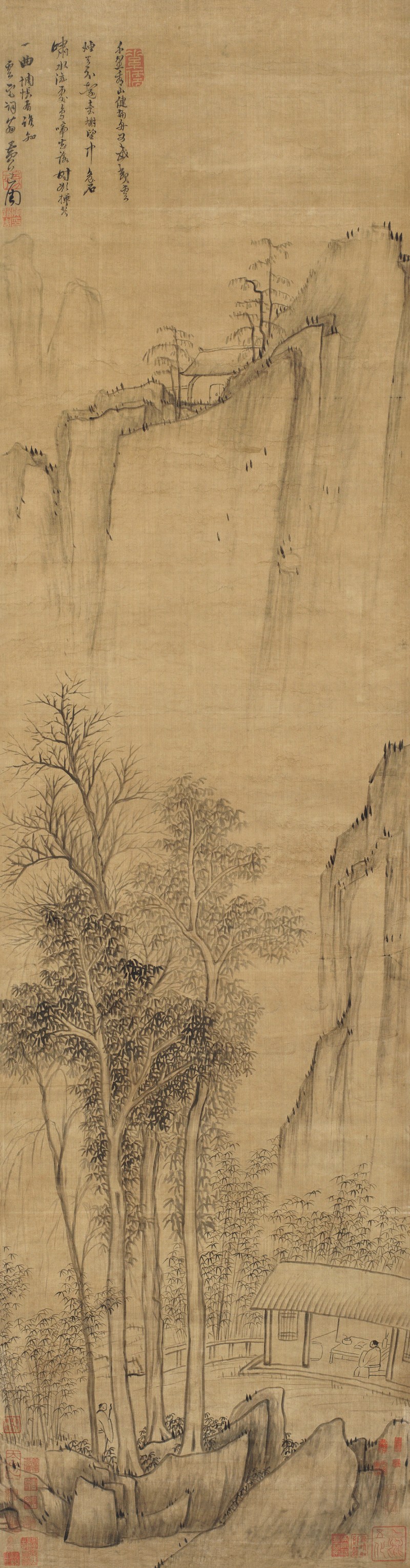 1673年作 黄道周  深林读书图