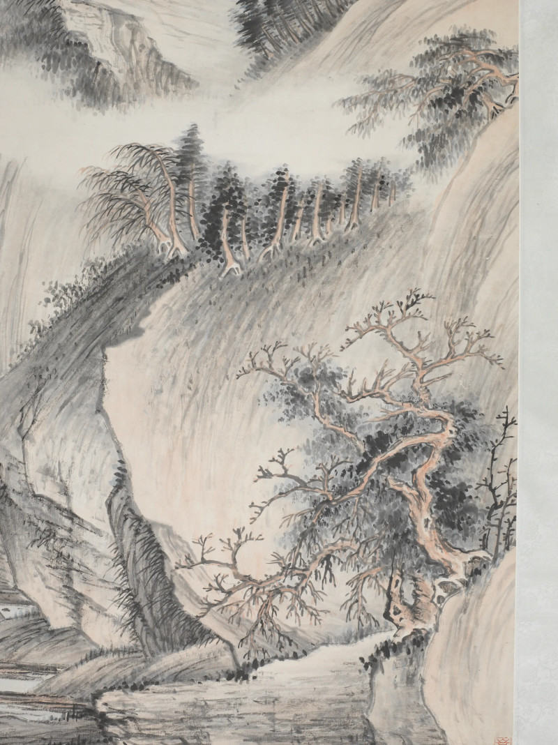 冯超然 1927年作 仿北苑山水 - 图7