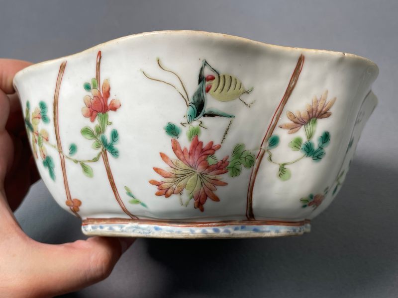 现代 粉彩花鸟纹供碗 - 图24