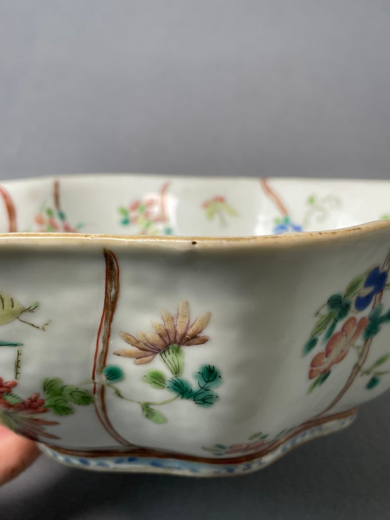 现代 粉彩花鸟纹供碗 - 图25