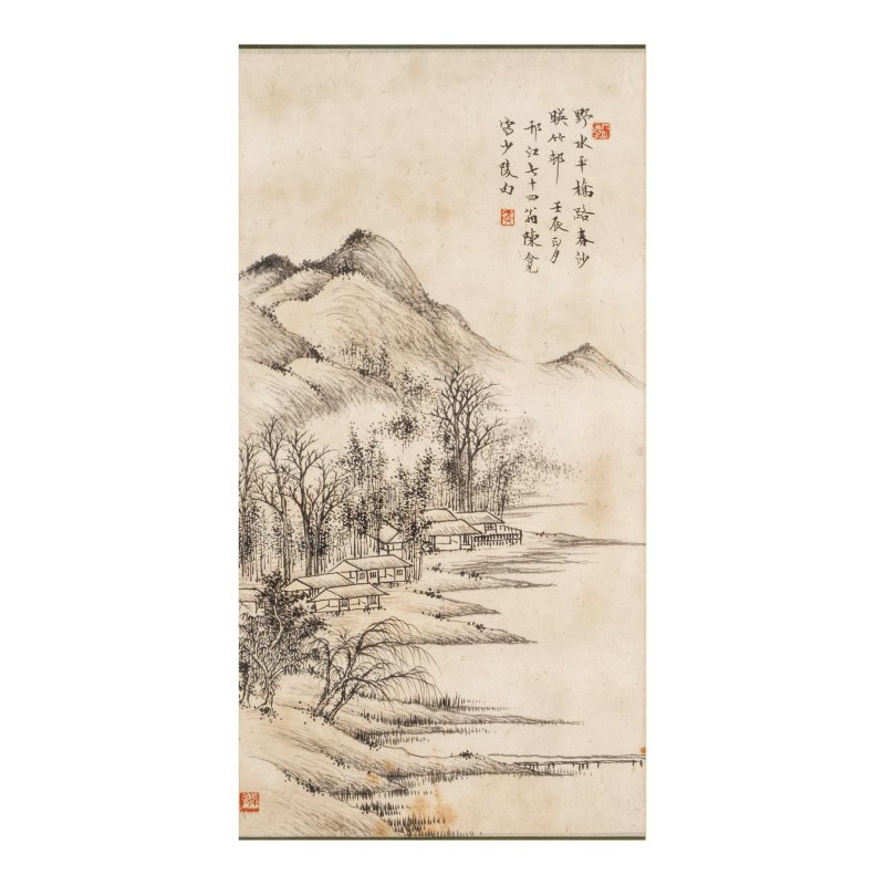 陳含光（1879-1957）　溪山幽居　水墨紙本　鏡心　一九五二年作 | CHEN HANGUANG (1879-1957) - 图1