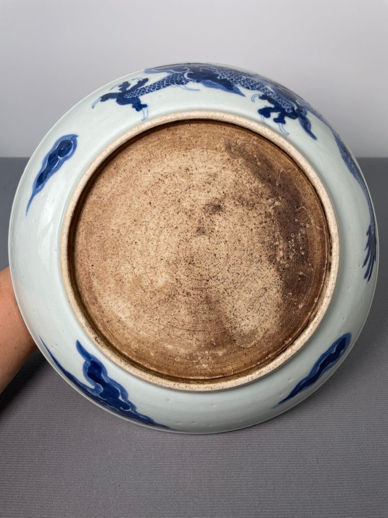 清雍正 青花过墙龙纹盘 - 图21