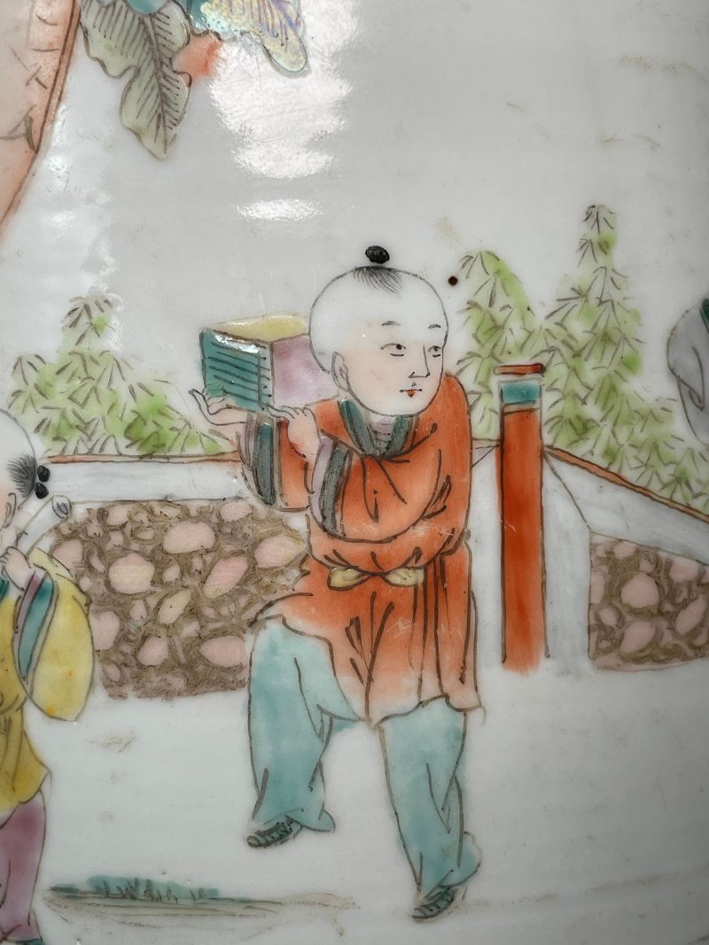 民国 浅绛彩仕女笔筒 - 图10