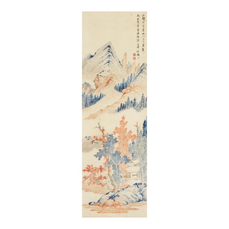 顧麟士（1865-1930）　丹青山水　設色紙本　鏡心 | GU LINSHI (1865-1930) - 图1