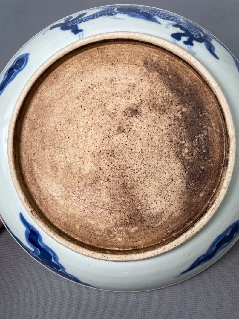 清雍正 青花过墙龙纹盘 - 图22