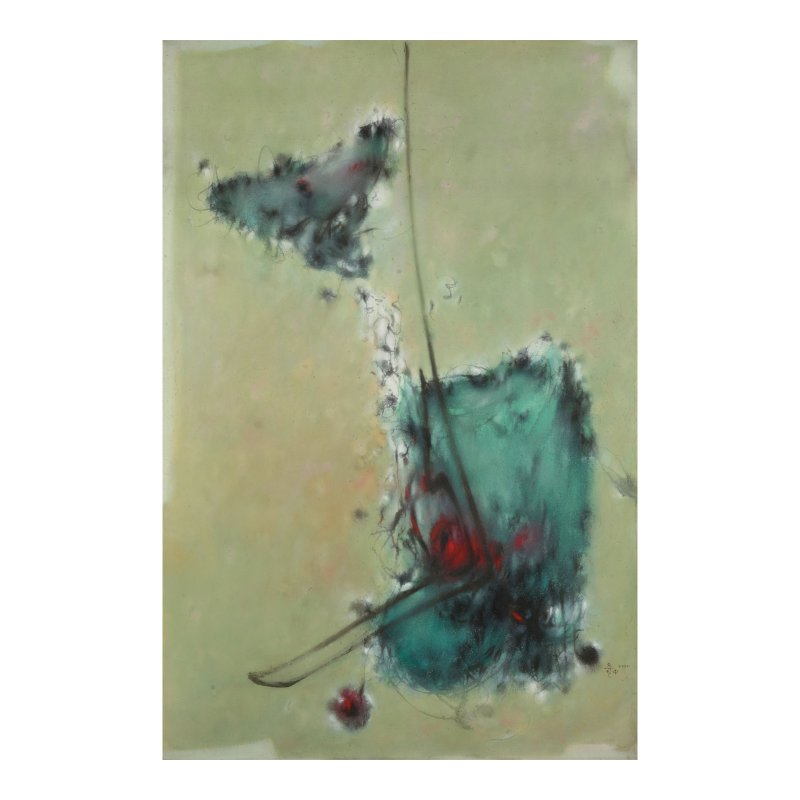 鬍奇中(1927-2012)　繪畫6330　油彩及砂畫佈　畫框　一九六三年作 | HU CHI CHUNG (HU QIZHONG, 1927-2012) - 图3