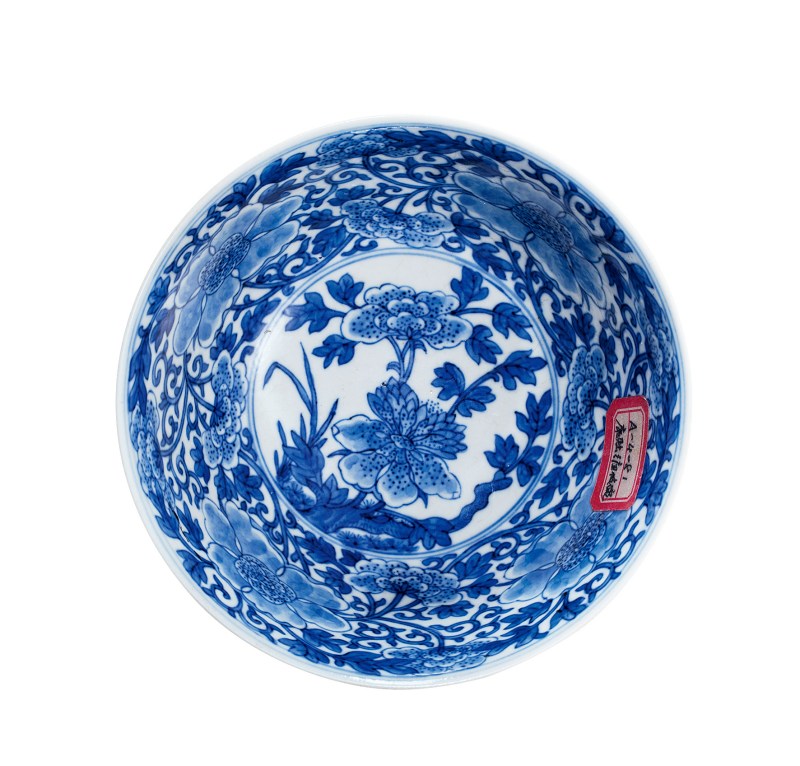 清康熙 青花花卉纹碗 - 图2