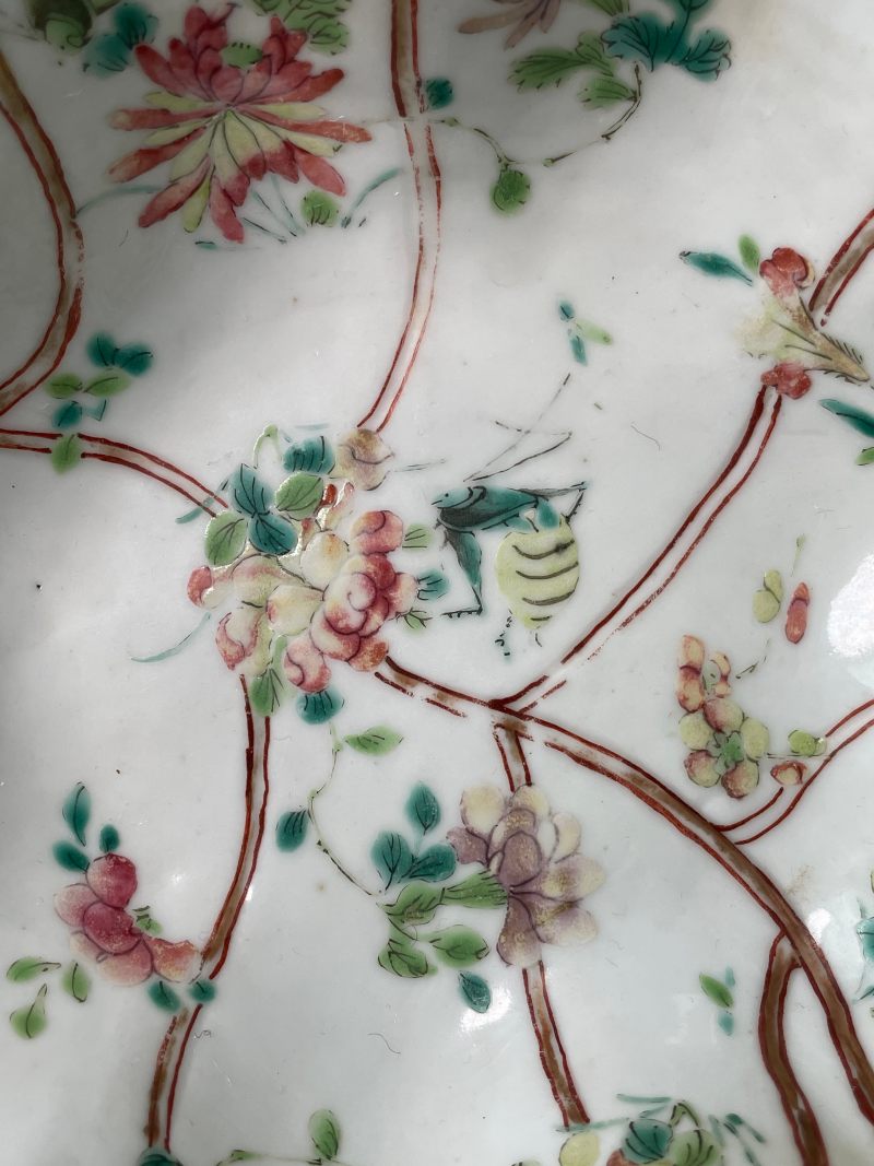 现代 粉彩花鸟纹供碗 - 图3