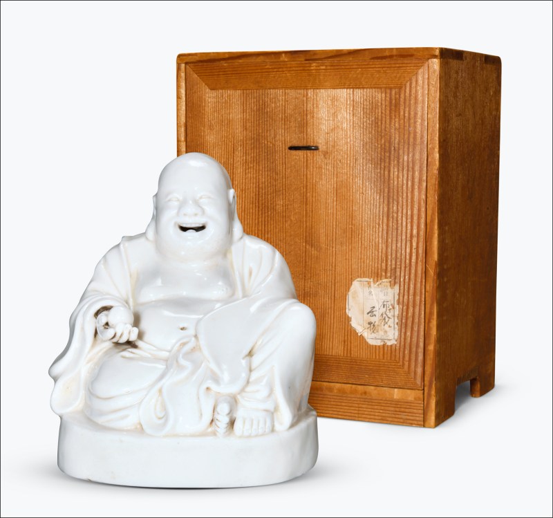 清 德化窑白釉弥勒像