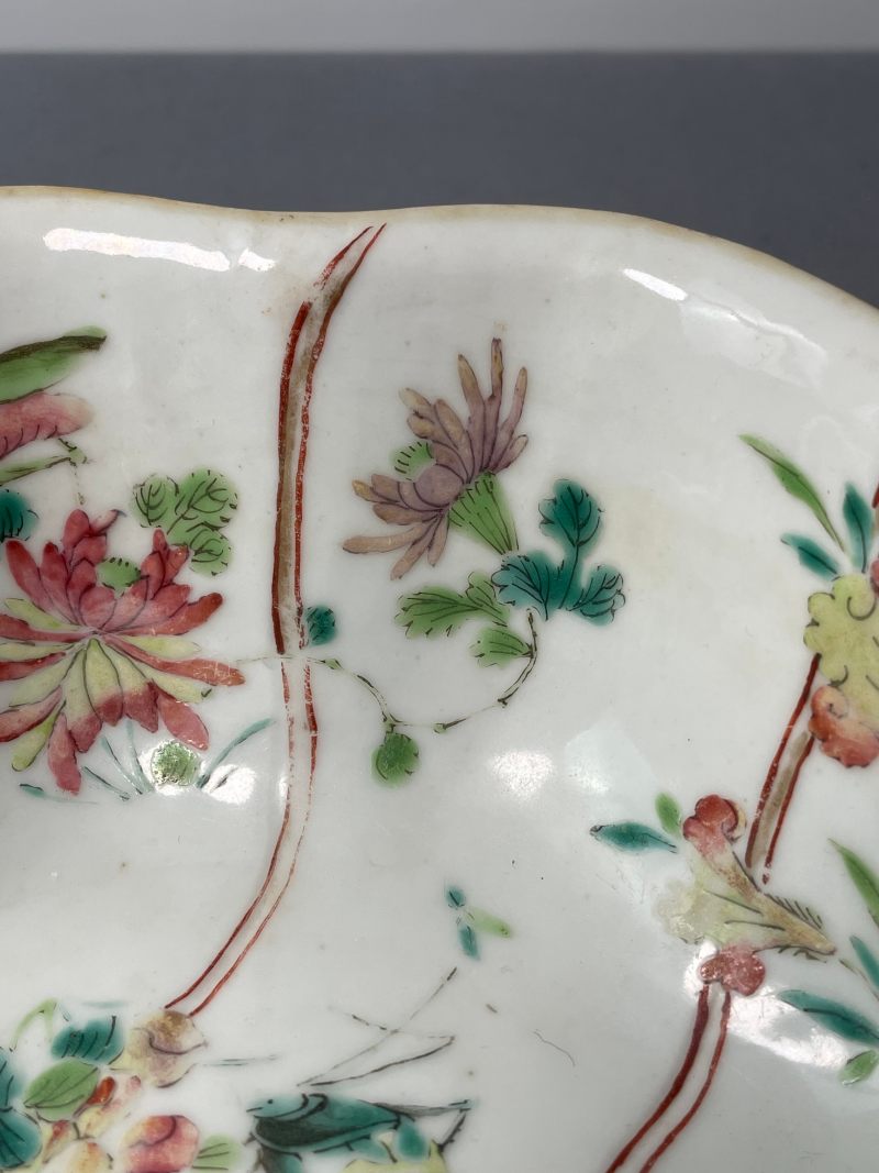 现代 粉彩花鸟纹供碗 - 图5