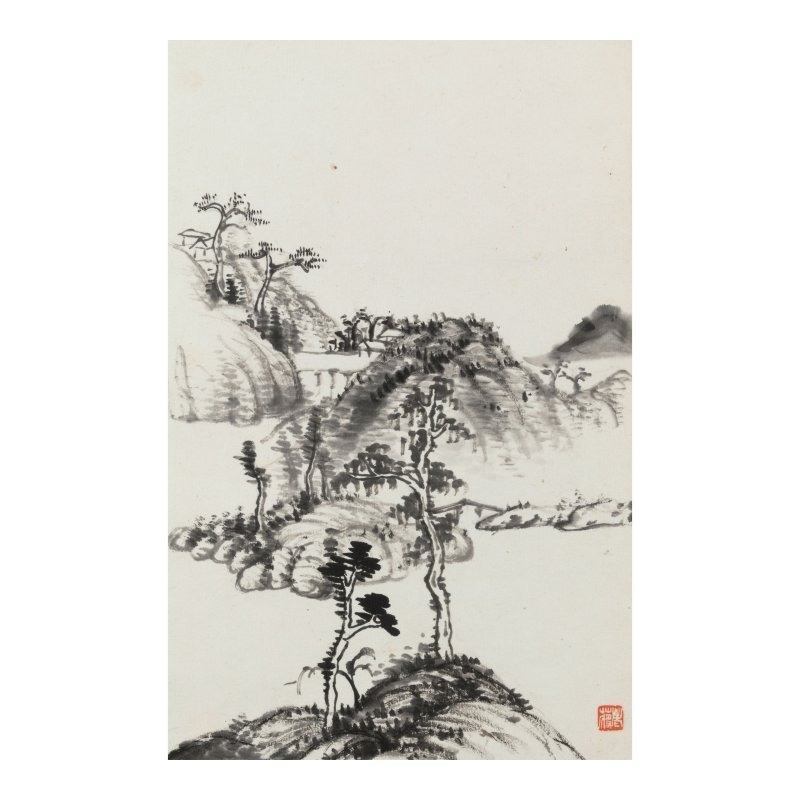 蔣彝（1903-1977）　臨八大山人十景　水墨紙本　冊頁十開 | CHIANG YEE (JIANG YI, 1903-1977) - 图5
