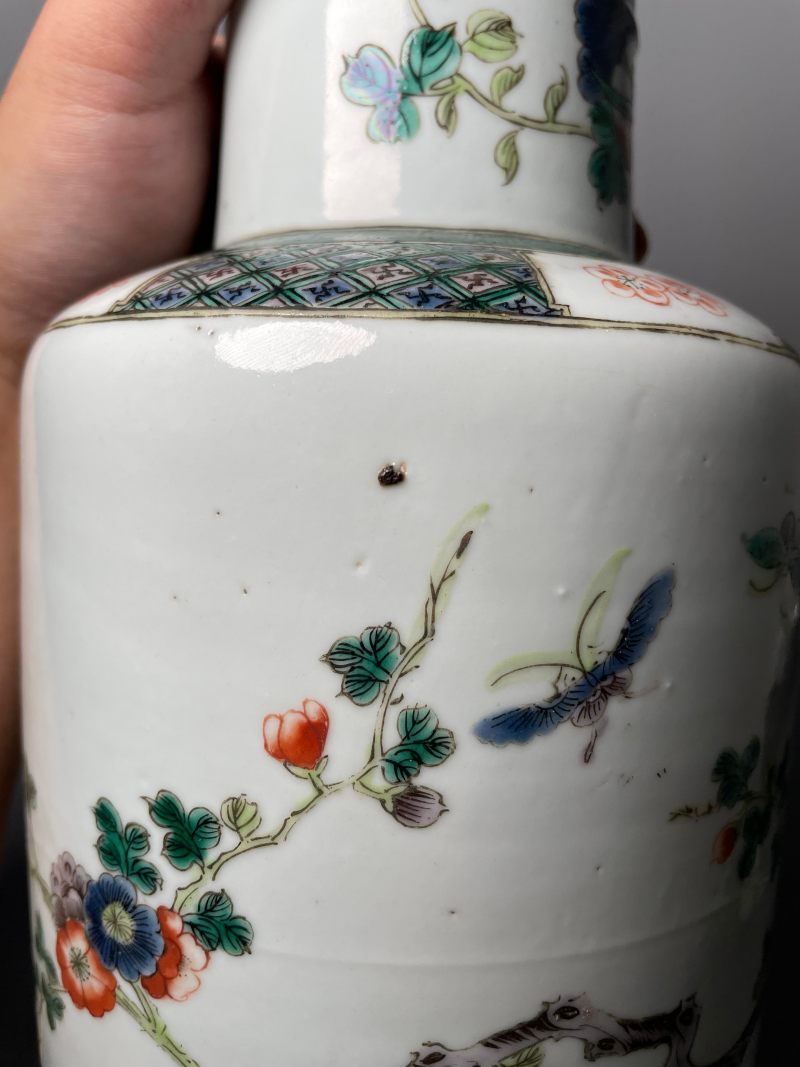 清光绪 五彩花卉纹棒槌瓶 - 图26
