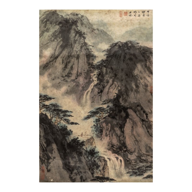 傅二石（1936-2017）　雲壑飛泉　设色纸本　镜心　一九八四年作 | FU ERSHI (1936-2017) - 图1