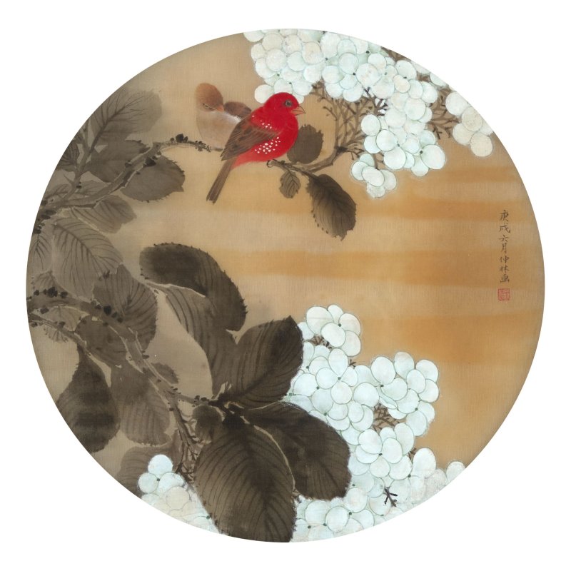 喻仲林（1925-1985）　丹羽　設色絹本　團扇　一九七〇年作 | YU CHUNG-LIN (YU ZHONGLIN, 1925-1985)