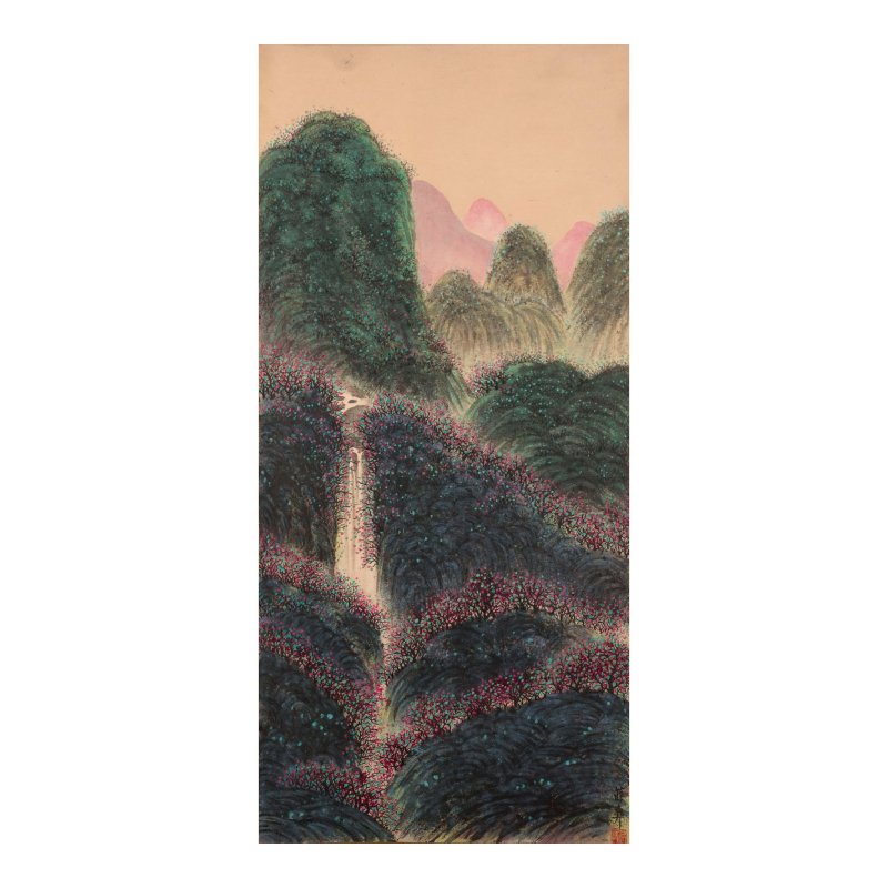 蔣彝（1903-1977）　溪山疊翠　設色紙本　立軸/橫幅 | CHIANG YEE (JIANG YI, 1903-1977) - 图1