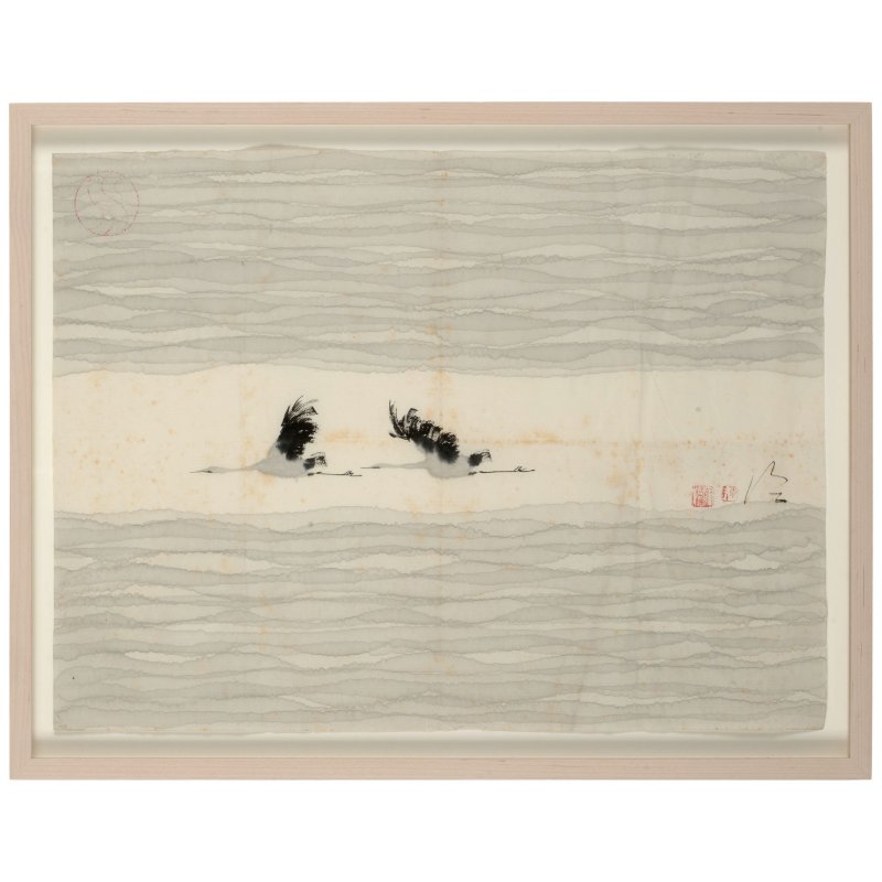 陳家泠（生於1937年）　鶴舞　水墨紙本　鏡框 | CHEN JIALING (BORN 1937) - 图2