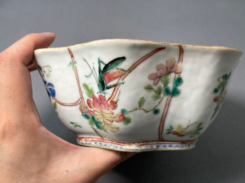 现代 粉彩花鸟纹供碗 - 图22