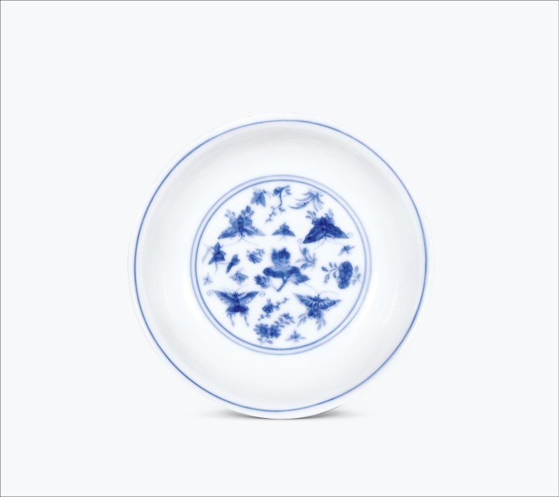 清康熙 青花花蝶纹小盘