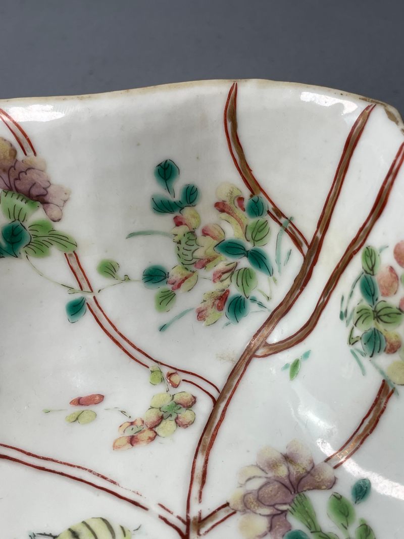 现代 粉彩花鸟纹供碗 - 图8