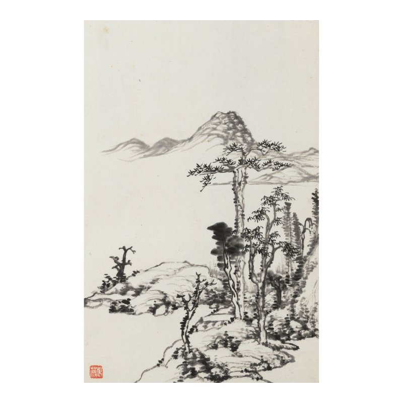 蔣彝（1903-1977）　臨八大山人十景　水墨紙本　冊頁十開 | CHIANG YEE (JIANG YI, 1903-1977) - 图8