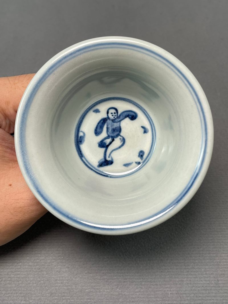 明天启 眀天启 青花婴戏图高足杯 - 图14
