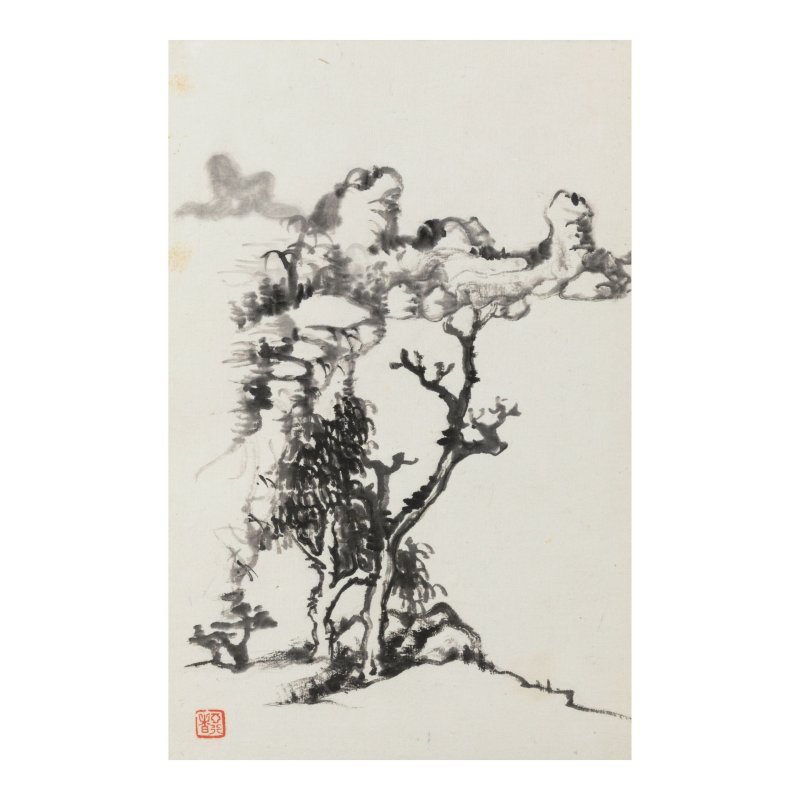 蔣彝（1903-1977）　臨八大山人十景　水墨紙本　冊頁十開 | CHIANG YEE (JIANG YI, 1903-1977) - 图9