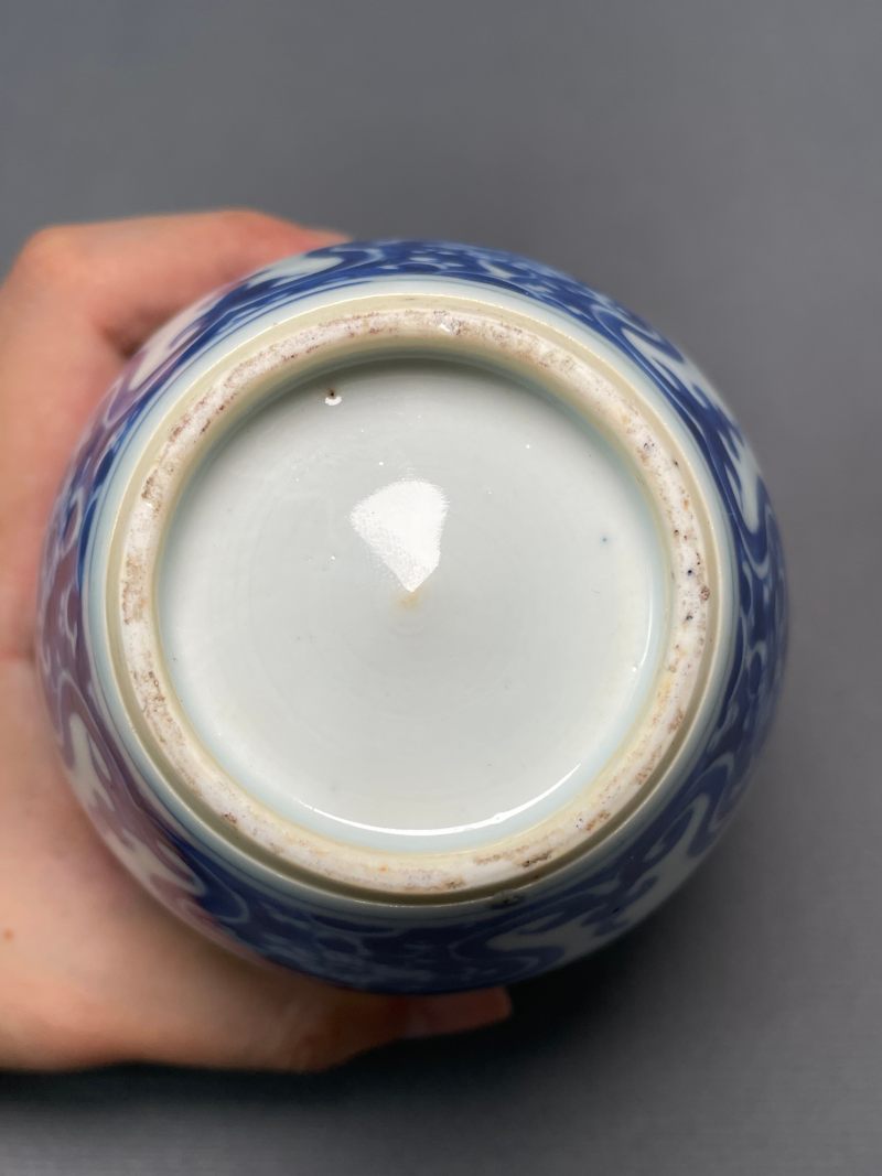 清康熙 青花花卉纹小罐（带木座） - 图14