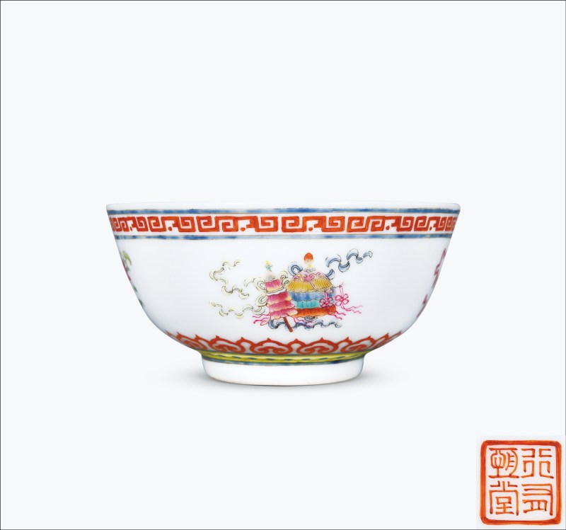清中期 粉彩八宝纹碗 - 图1