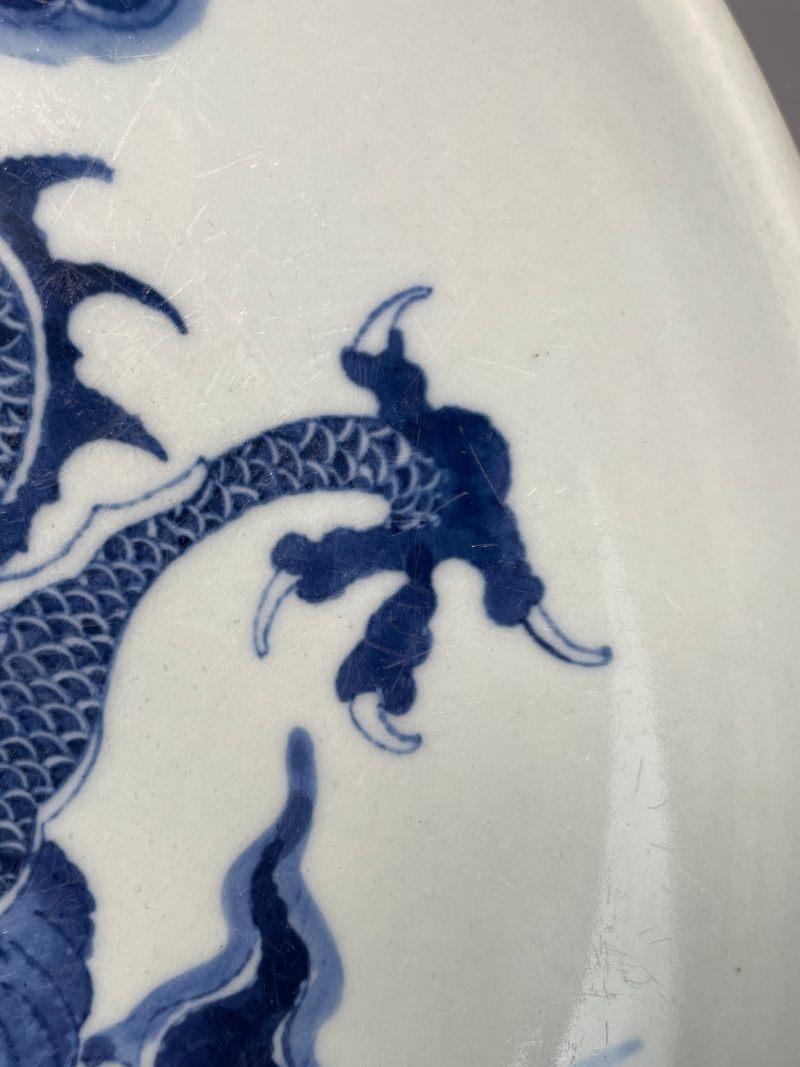 清雍正 青花过墙龙纹盘 - 图5