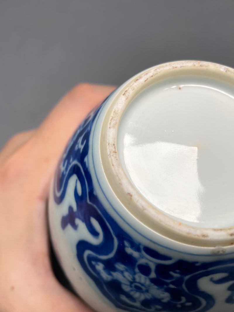 清康熙 青花花卉纹小罐（带木座） - 图17