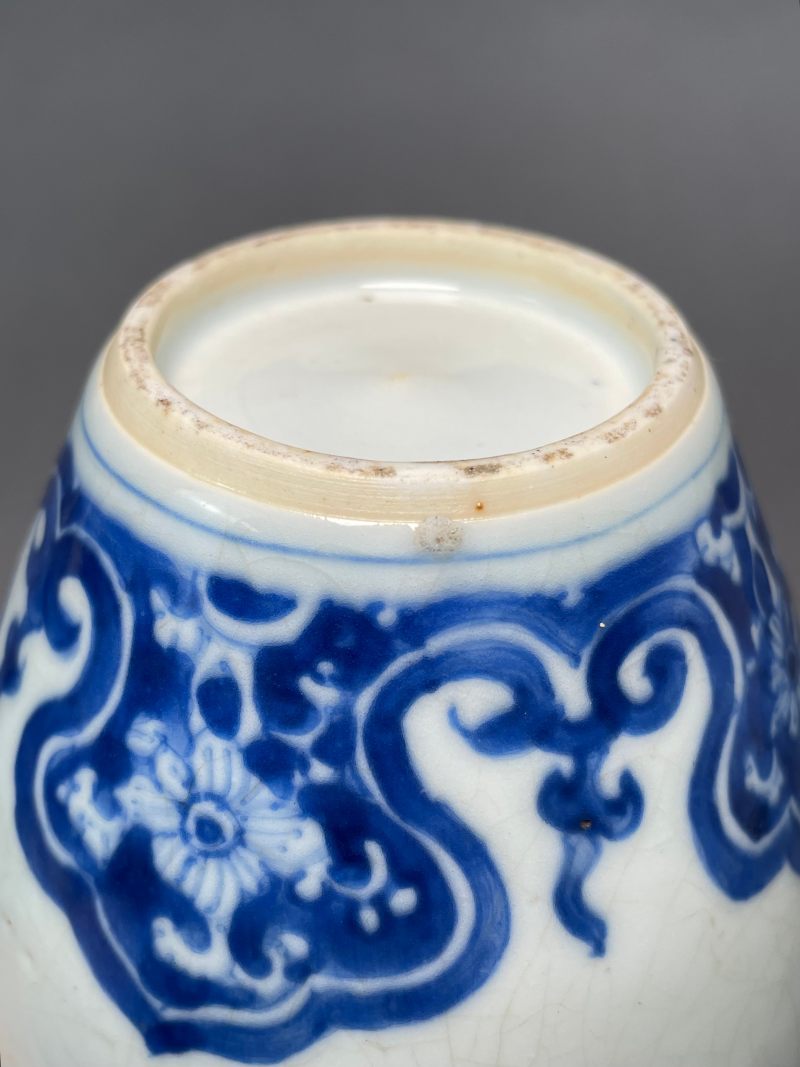 清康熙 青花花卉纹小罐（带木座） - 图18