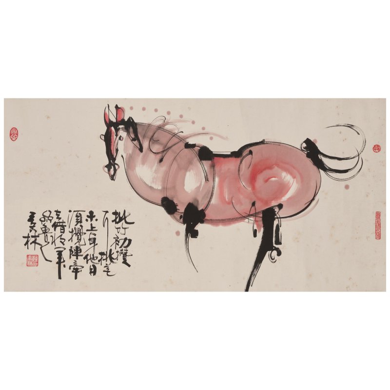 韓美林（1936年生）　馬　設色紙本　鏡心　一九九〇年作 | HAN MEILIN (BORN 1936) - 图1