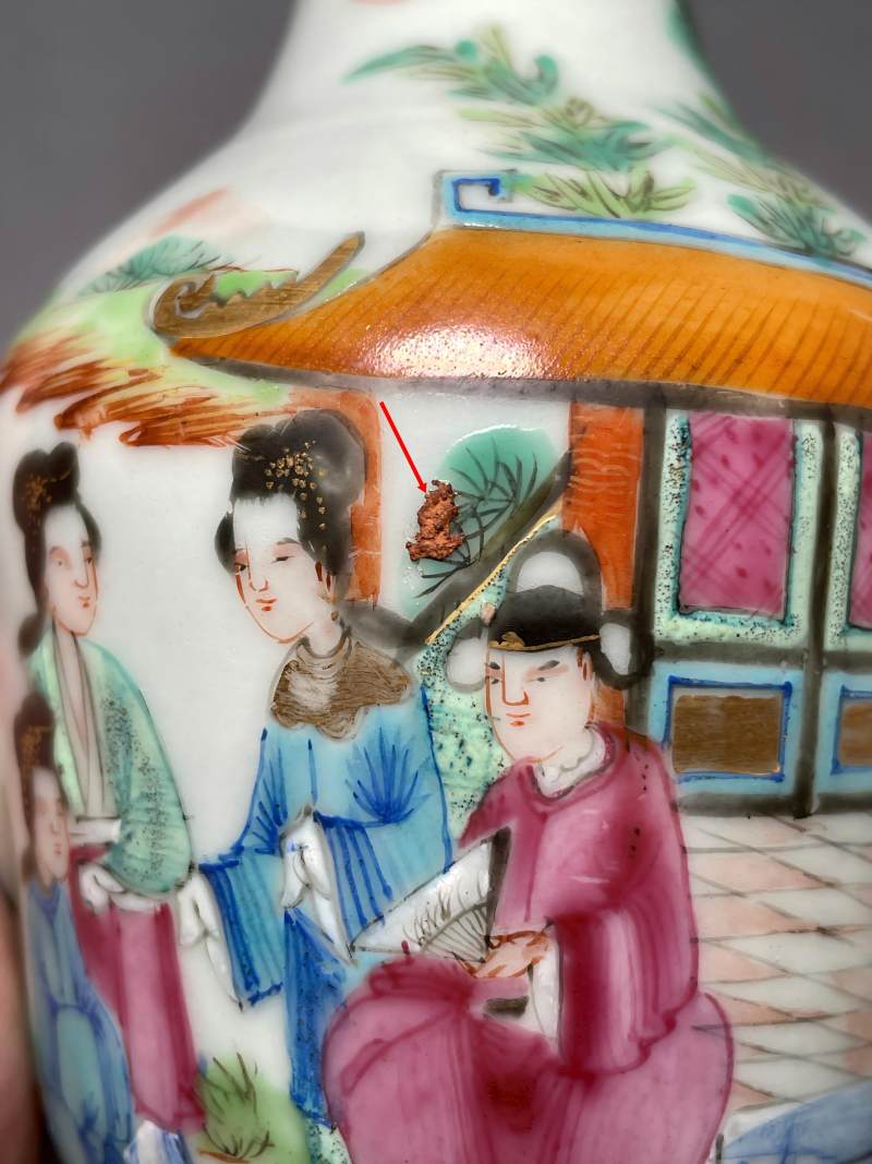 清同治 广彩人物图小瓶 - 图24
