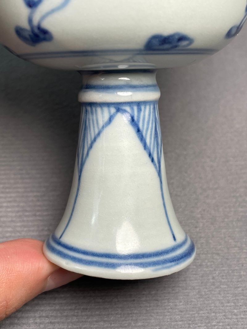 明天启 眀天启 青花婴戏图高足杯 - 图16