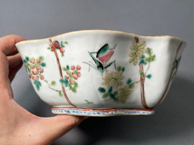现代 粉彩花鸟纹供碗 - 图18