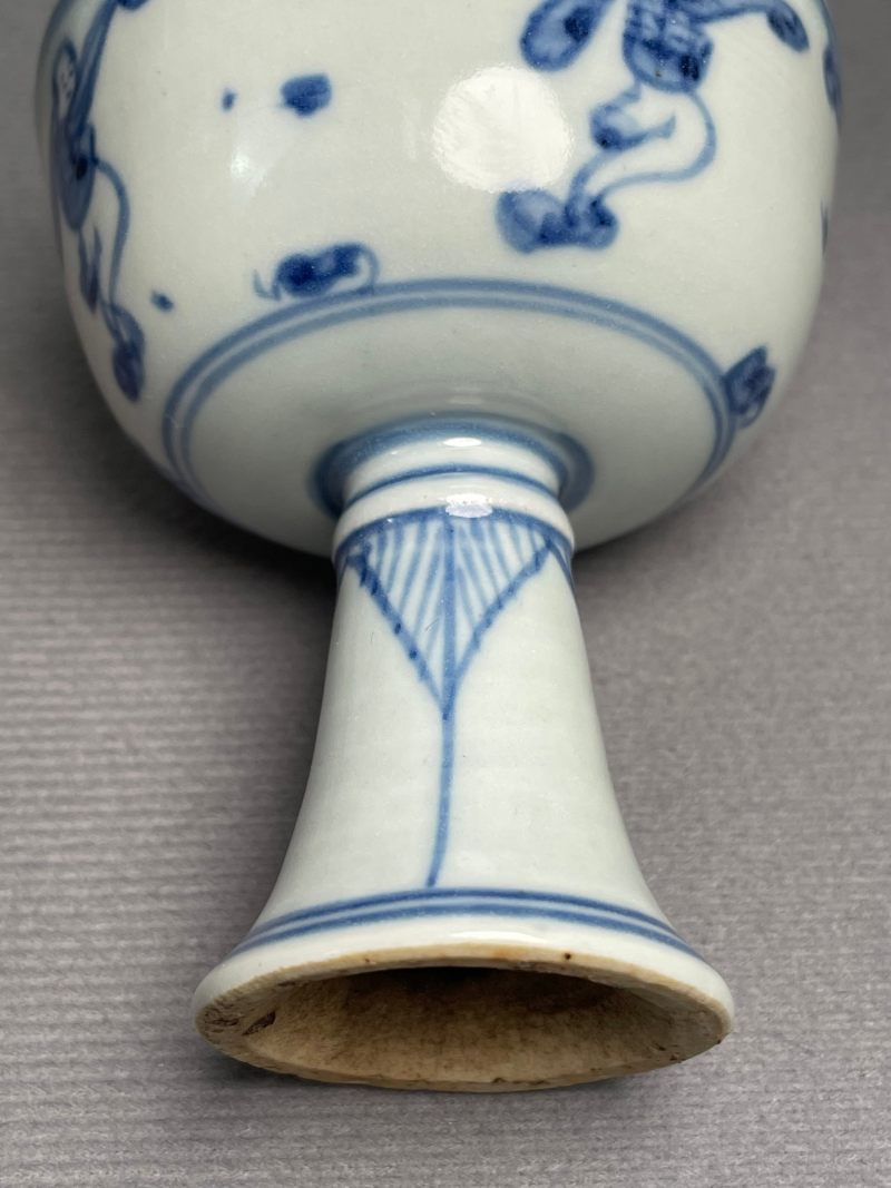 明天启 眀天启 青花婴戏图高足杯 - 图17