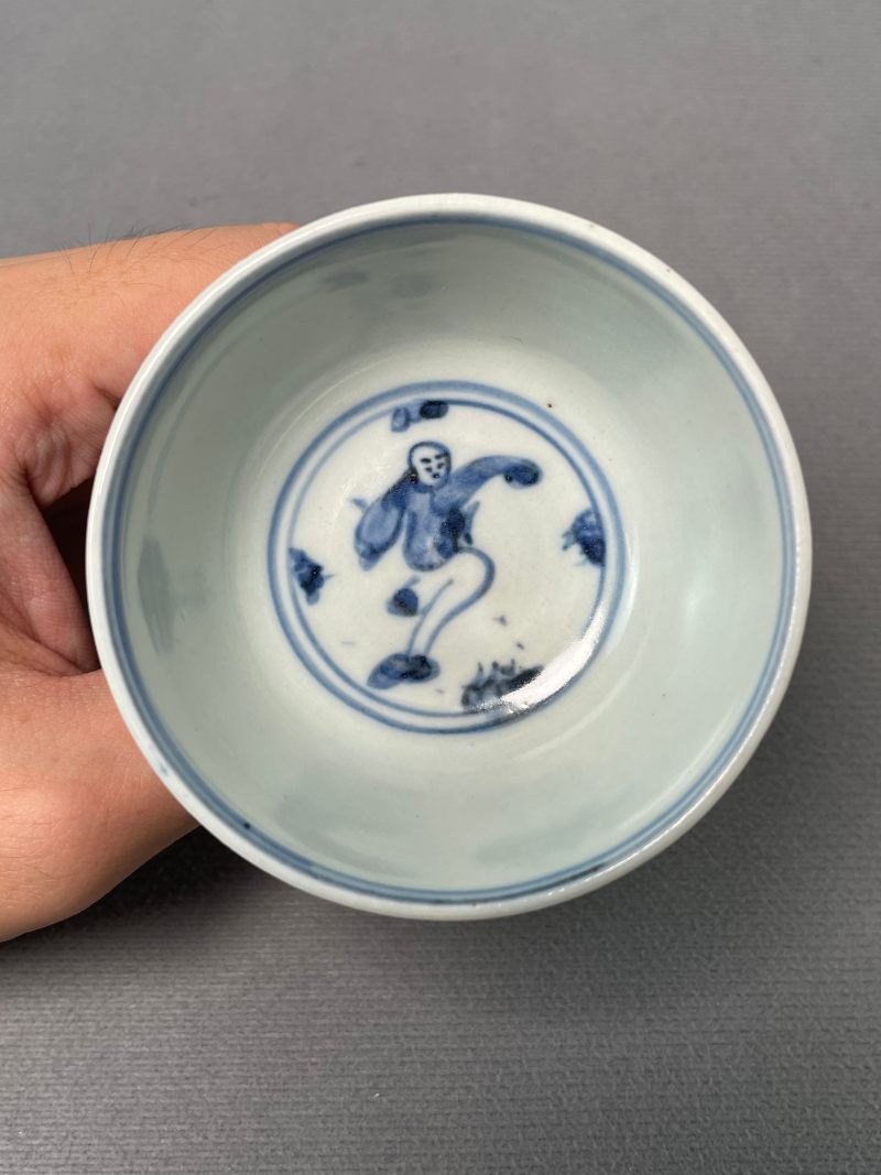 明天启 眀天启 青花婴戏图高足杯 - 图18